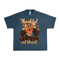 Midnight Navy Thankful grateful and Blessed black man sneakers Urban Heavy Tee - RanaPortraitStore