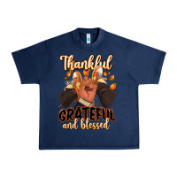 Navy Thankful grateful and Blessed black man sneakers Urban Heavy Tee - RanaPortraitStore