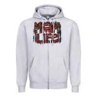 Heather Grey mom life Zipper Hoodie - SublimationCraftShop
