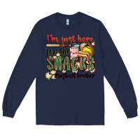 Navy i'm just here for the snacks #softball brother Long Sleeve Tee - Zillion Design Studio