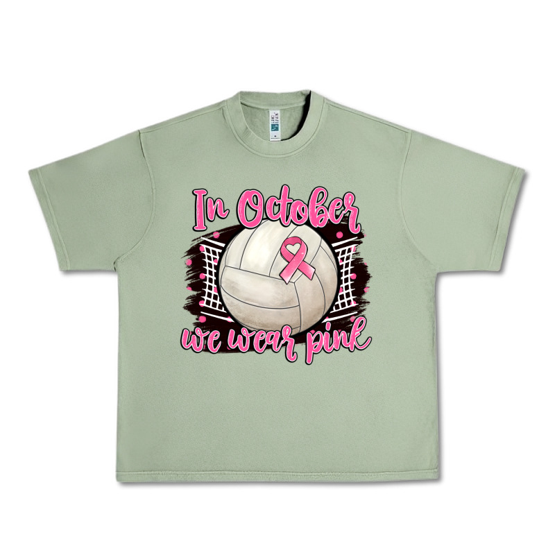 In October We Wear Pink Volleyball Urban Heavy Tee by BarkalooDesign | Teevron