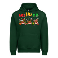 Forest Green ho ho ho reindeer Urban Hoodie - MaliasSmallBusiness