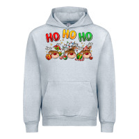 Heather Grey ho ho ho reindeer Urban Hoodie - MaliasSmallBusiness