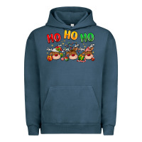 Pigment Midnight Navy ho ho ho reindeer Urban Hoodie - MaliasSmallBusiness