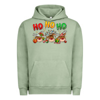 Pigment Oil Green ho ho ho reindeer Urban Hoodie - MaliasSmallBusiness