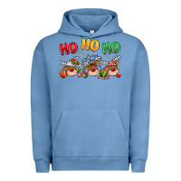 Pigment Pebble Blue ho ho ho reindeer Urban Hoodie - MaliasSmallBusiness