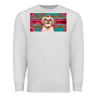 Dove Grey shih tzu license plate Premium Sweatshirt - Artiststas