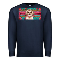 Navy shih tzu license plate Premium Sweatshirt - Artiststas