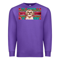 Purple shih tzu license plate Premium Sweatshirt - Artiststas