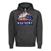 Charcoal Heather Kentucky 4th of July Zipper Hoodie - CowGirlArtShop