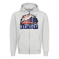 Dove Grey Kentucky 4th of July Zipper Hoodie - CowGirlArtShop