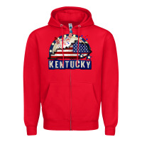 Red Kentucky 4th of July Zipper Hoodie - CowGirlArtShop