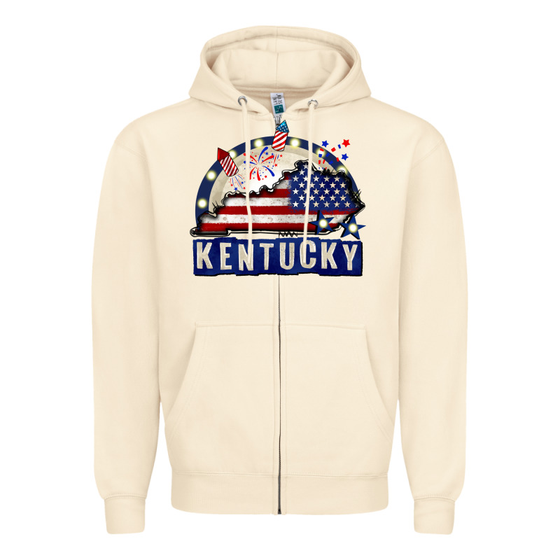 Kentucky 4th Of July Zipper Hoodie by CowGirlArtShop | Teevron