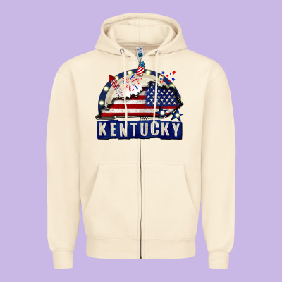Kentucky 4th Of July Zipper Hoodie Designed By Cowgirlartshop