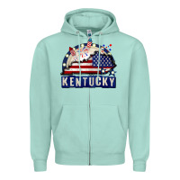 Seafoam Kentucky 4th of July Zipper Hoodie - CowGirlArtShop