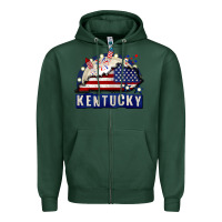 Sports Green Kentucky 4th of July Zipper Hoodie - CowGirlArtShop