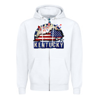 White Kentucky 4th of July Zipper Hoodie - CowGirlArtShop