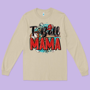 T Ball Mama Long Sleeve Tee Designed By Zillion Design Studio