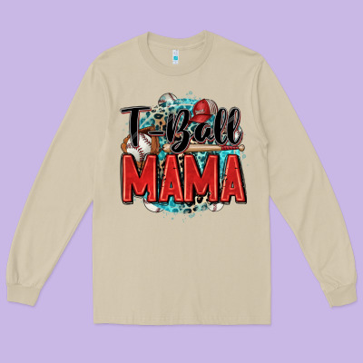 T Ball Mama Long Sleeve Tee Designed By Zillion Design Studio