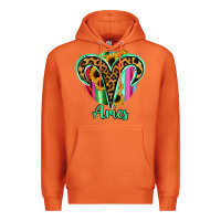Carrot Aries Zodiac Sign Sunflower Leopard Serape Premium Hoodie - RanaPortraitStore