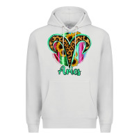 Dove Grey Aries Zodiac Sign Sunflower Leopard Serape Premium Hoodie - RanaPortraitStore