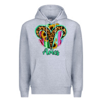 Heather Grey Aries Zodiac Sign Sunflower Leopard Serape Premium Hoodie - RanaPortraitStore