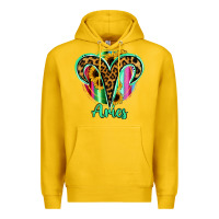 Lemon Aries Zodiac Sign Sunflower Leopard Serape Premium Hoodie - RanaPortraitStore