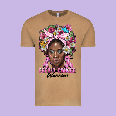 Breast Cancer Warrior Black Woman Vintage Tee Designed By Barkaloodesign