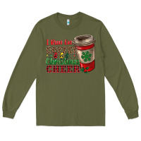 Army Green i run on coffee and christmas cheer Long Sleeve Tee - RanaPortraitStore