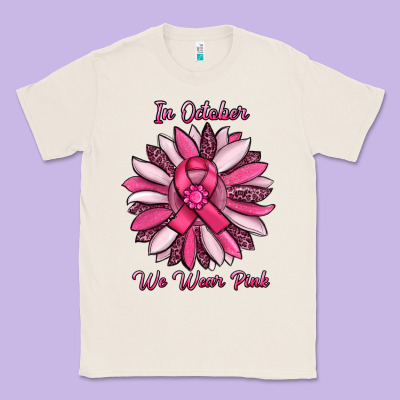 In October We Wear Pink Sunflower Classic Tee Designed By Ranaportraitstore