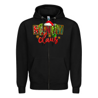 Black Christmas nanny claus Zipper Hoodie - FaDigitalArtStudio
