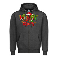 Charcoal Heather Christmas nanny claus Zipper Hoodie - FaDigitalArtStudio