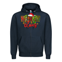Navy Christmas nanny claus Zipper Hoodie - FaDigitalArtStudio