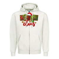 Oatmeal Heather Christmas nanny claus Zipper Hoodie - FaDigitalArtStudio