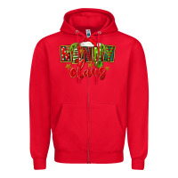 Red Christmas nanny claus Zipper Hoodie - FaDigitalArtStudio