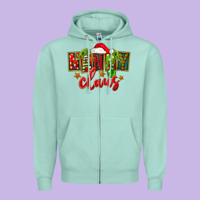 Christmas Nanny Claus Zipper Hoodie Designed By Fadigitalartstudio