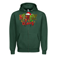 Sports Green Christmas nanny claus Zipper Hoodie - FaDigitalArtStudio