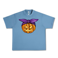 Pebble Blue Jack O' Lantern Halloween Pumpkin Urban Heavy Tee - RanaPortraitStore