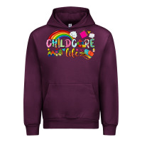 Mauve Wine childcare life Urban Hoodie - NancyCooperArtShop