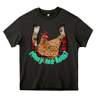 Asphalt horseshoe chicken Heavy Core Tee - CowhideDigitalArt