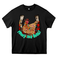 Black horseshoe chicken Heavy Core Tee - CowhideDigitalArt