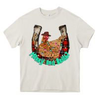 Cream horseshoe chicken Heavy Core Tee - CowhideDigitalArt