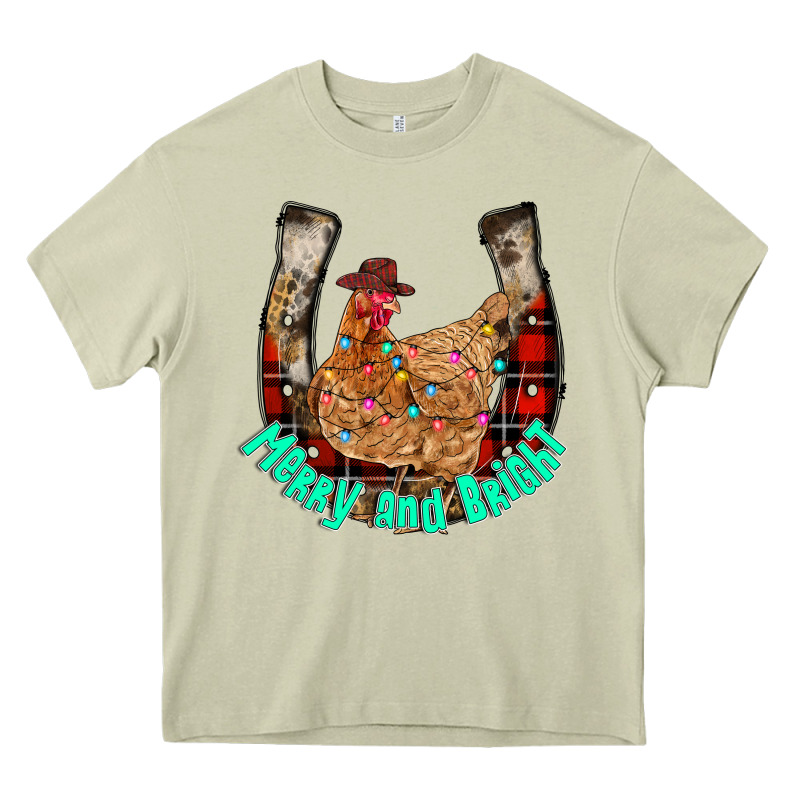Horseshoe Chicken Heavy Core Tee by CowhideDigitalArt | Teevron