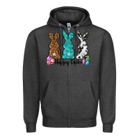 Charcoal Heather Western happy easter peeps Zipper Hoodie - Neo Western