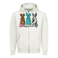 Oatmeal Heather Western happy easter peeps Zipper Hoodie - Neo Western