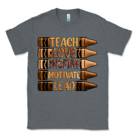 Charcoal Heather teach love inspire motivate lead Classic Tee - Zillion Design Studio