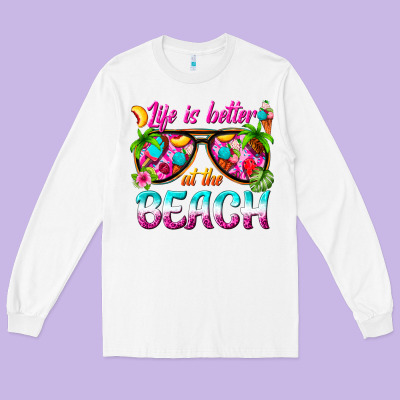 Life Is Better At The Beach Long Sleeve Tee Designed By Texasbilliewilder