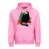 Fuchsia Pink christmas black cat Urban Hoodie - MaliasSmallBusiness