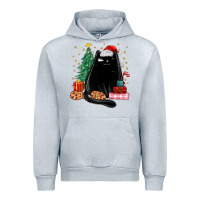Heather Grey christmas black cat Urban Hoodie - MaliasSmallBusiness