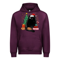 Mauve Wine christmas black cat Urban Hoodie - MaliasSmallBusiness